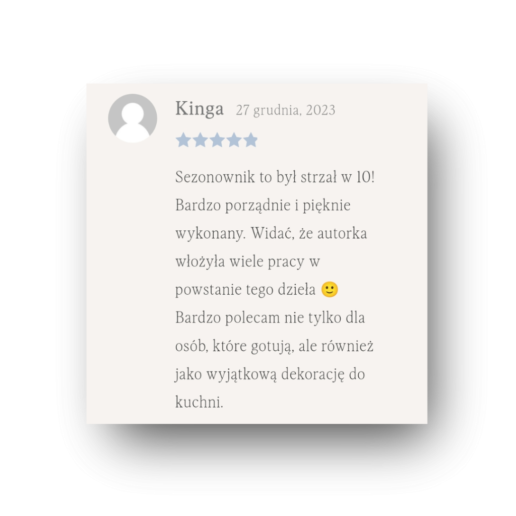 Kinga o "Sezonowniku kuchennym"