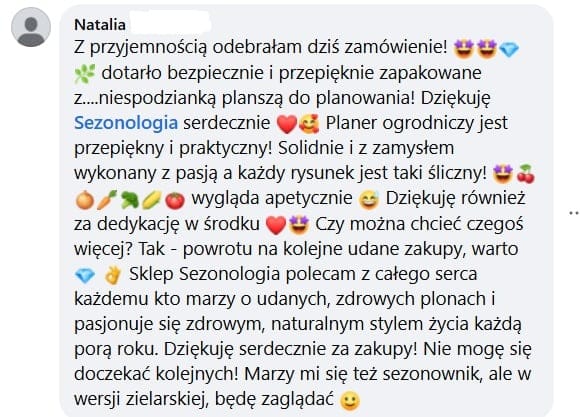Planer ogrodniczy - opinia Natalia