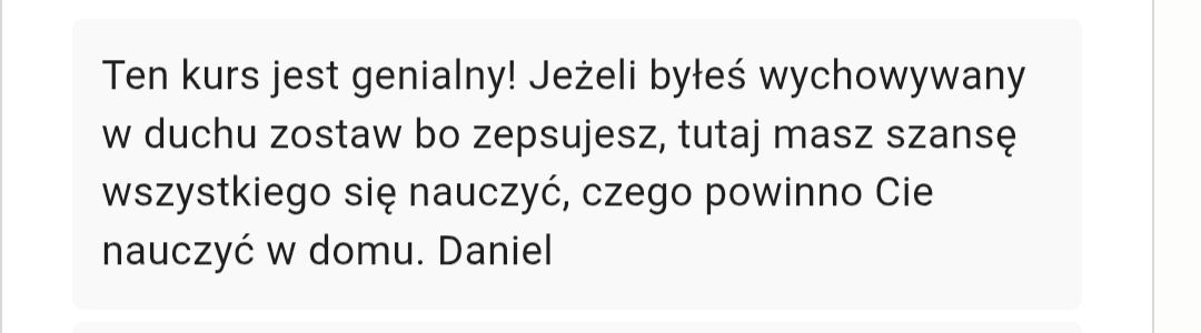Daniel - opinia z ankiety